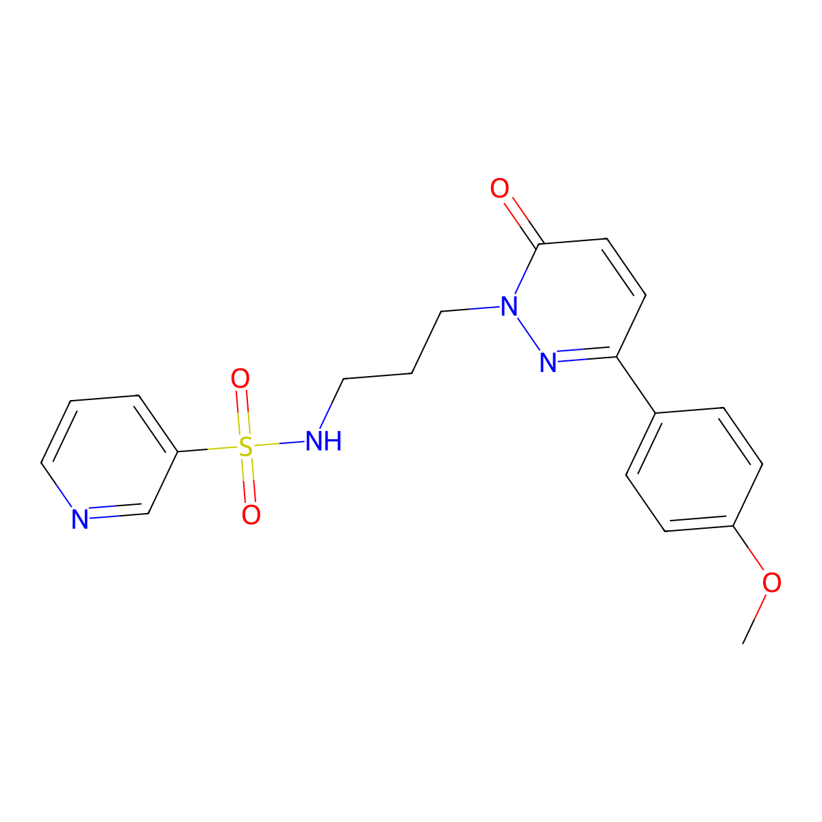 N-{3-[3-(4-methoxyphenyl)-6-oxo-1,6-dihydropyridazin-1-yl]propyl}pyridine-3-sulfonamide molecular structure, CAS 1040669-49-5