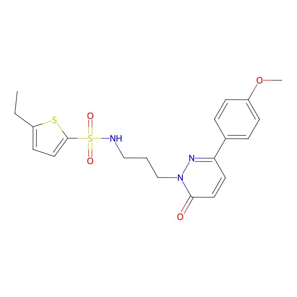 5-ethyl-N-(3-(3-(4-methoxyphenyl)-6-oxopyridazin-1(6H)-yl)propyl)thiophene-2-sulfonamide molecular structure, CAS 1040669-61-1