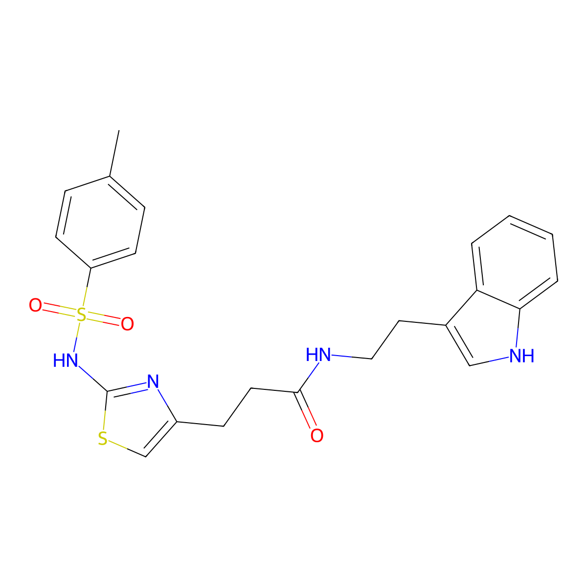 N-[2-(1H-indol-3-yl)ethyl]-3-[2-(4-methylbenzenesulfonamido)-1,3-thiazol-4-yl]propanamide molecular structure, CAS 1040669-81-5