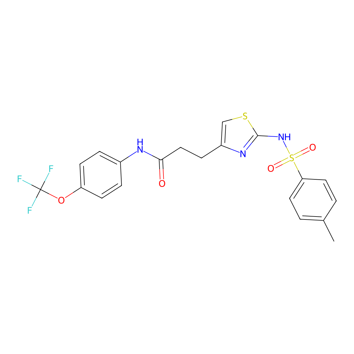 3-[2-(4-methylbenzenesulfonamido)-1,3-thiazol-4-yl]-N-[4-(trifluoromethoxy)phenyl]propanamide molecular structure, CAS 1040669-92-8
