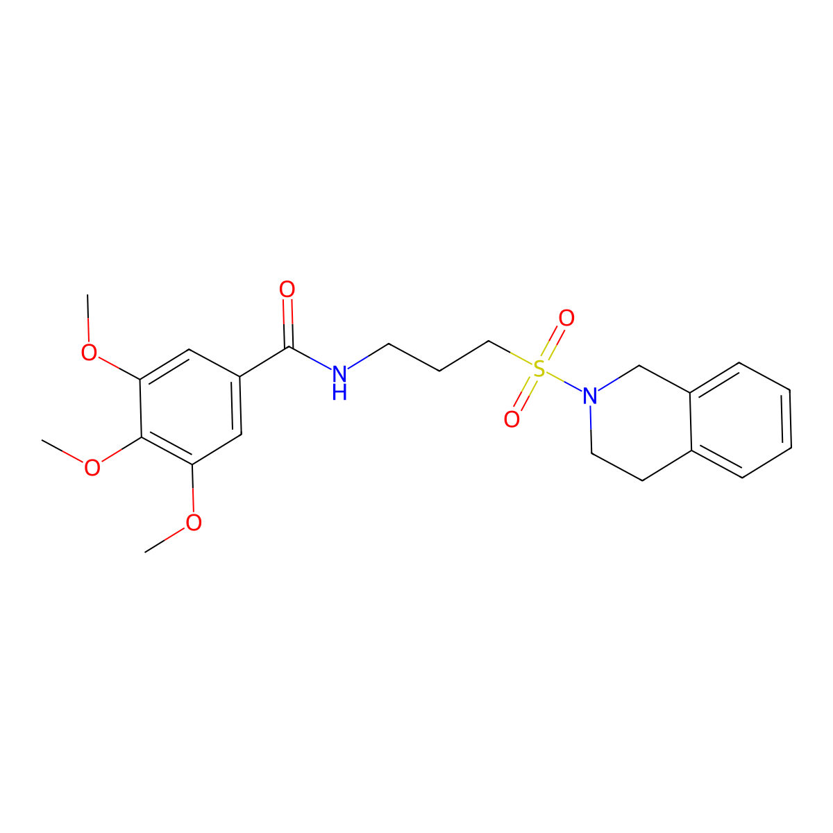 3,4,5-trimethoxy-N-[3-(1,2,3,4-tetrahydroisoquinoline-2-sulfonyl)propyl]benzamide molecular structure, CAS 1040670-15-2