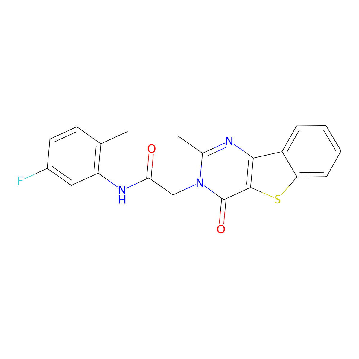 N-(5-fluoro-2-methylphenyl)-2-(2-methyl-4-oxo[1]benzothieno[3,2-d]pyrimidin-3(4H)-yl)acetamide molecular structure, CAS 1040670-17-4