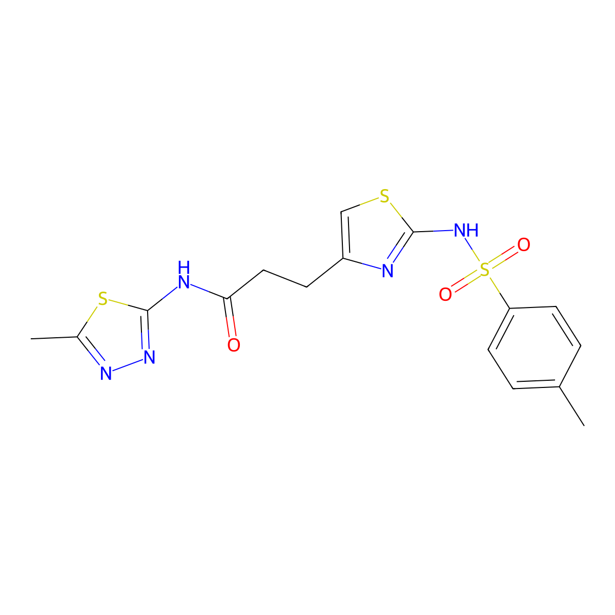 N-(5-methyl-1,3,4-thiadiazol-2-yl)-3-[2-(4-methylbenzenesulfonamido)-1,3-thiazol-4-yl]propanamide molecular structure, CAS 1040670-22-1