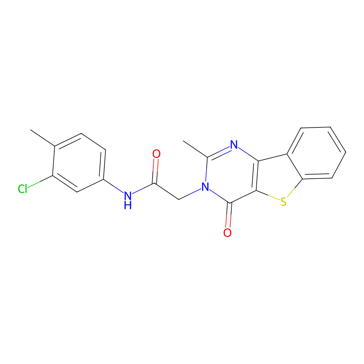 N-(3-chloro-4-methylphenyl)-2-(2-methyl-4-oxo[1]benzothieno[3,2-d]pyrimidin-3(4H)-yl)acetamide molecular structure, CAS 1040670-23-2