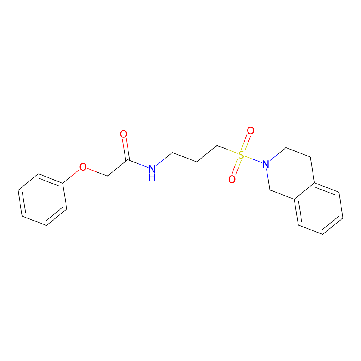 2-phenoxy-N-[3-(1,2,3,4-tetrahydroisoquinoline-2-sulfonyl)propyl]acetamide molecular structure, CAS 1040670-41-4