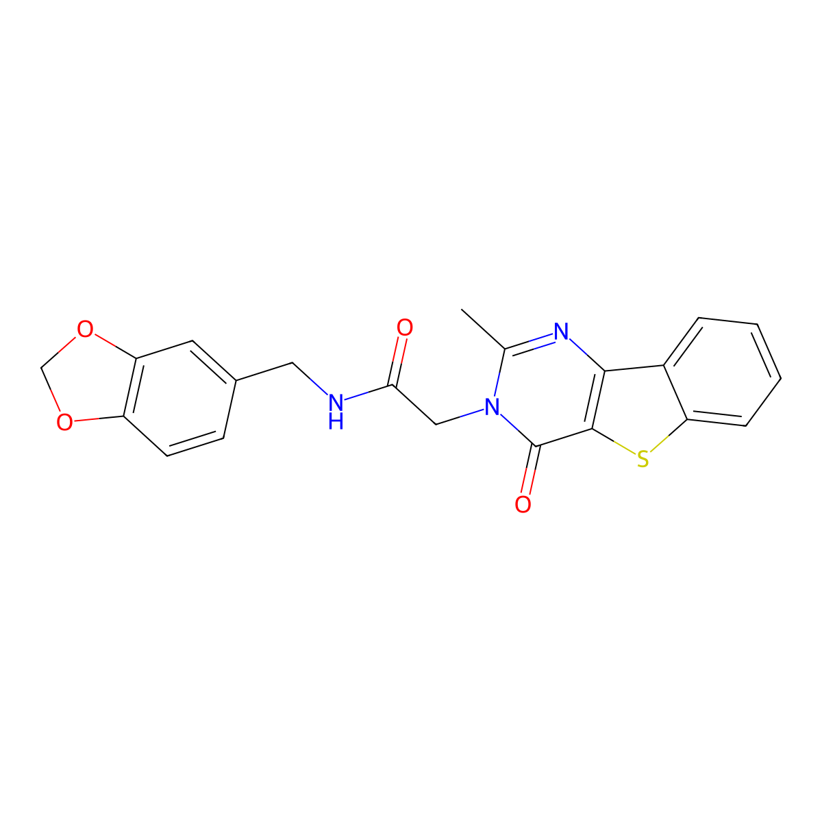 N-[(2H-1,3-benzodioxol-5-yl)methyl]-2-{4-methyl-6-oxo-8-thia-3,5-diazatricyclo[7.4.0.0^{2,7}]trideca-1(13),2(7),3,9,11-pentaen-5-yl}acetamide molecular structure, CAS 1040670-57-2