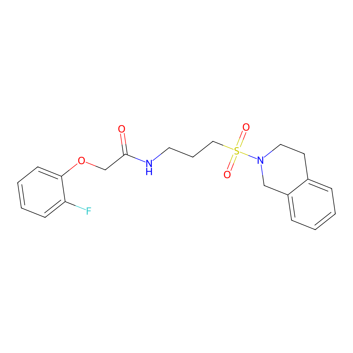 2-(2-fluorophenoxy)-N-[3-(1,2,3,4-tetrahydroisoquinoline-2-sulfonyl)propyl]acetamide molecular structure, CAS 1040670-61-8