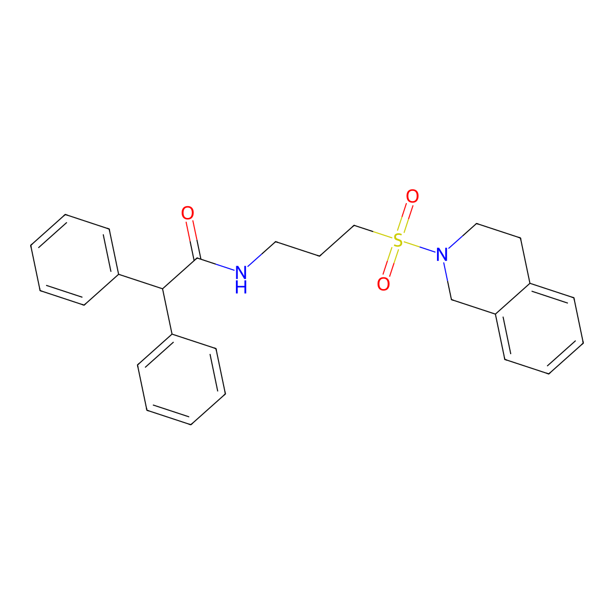 2,2-diphenyl-N-[3-(1,2,3,4-tetrahydroisoquinoline-2-sulfonyl)propyl]acetamide molecular structure, CAS 1040670-82-3