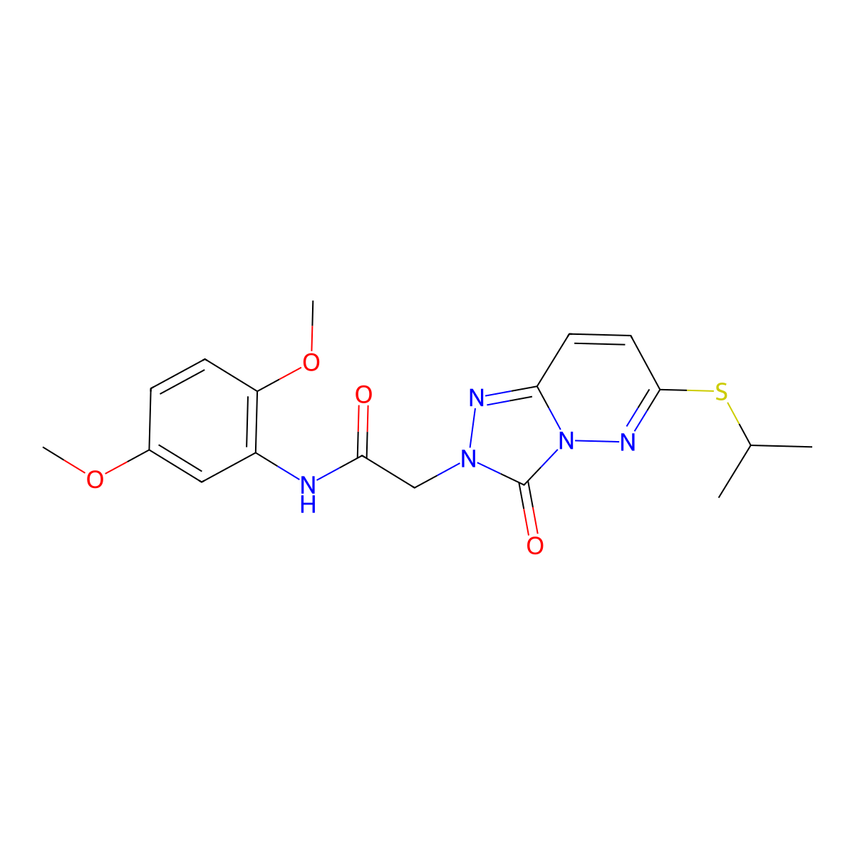 N-(2,5-dimethoxyphenyl)-2-(6-(isopropylthio)-3-oxo-[1,2,4]triazolo[4,3-b]pyridazin-2(3H)-yl)acetamide molecular structure, CAS 1040670-98-1