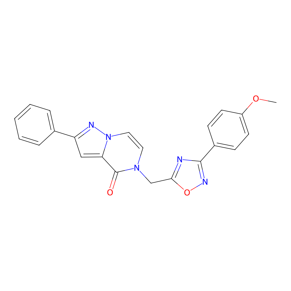 5-{[3-(4-methoxyphenyl)-1,2,4-oxadiazol-5-yl]methyl}-2-phenyl-4H,5H-pyrazolo[1,5-a]pyrazin-4-one molecular structure, CAS 1040671-08-6