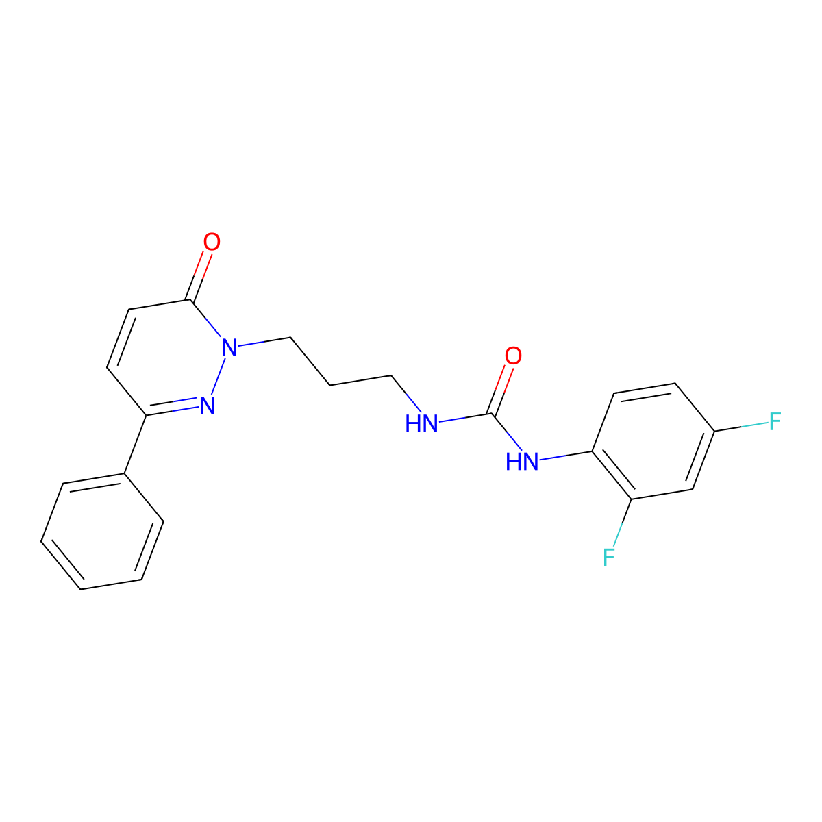 1-(2,4-Difluorophenyl)-3-[3-(6-oxo-3-phenyl-1,6-dihydropyridazin-1-yl)propyl]urea molecular structure, CAS 1040671-26-8