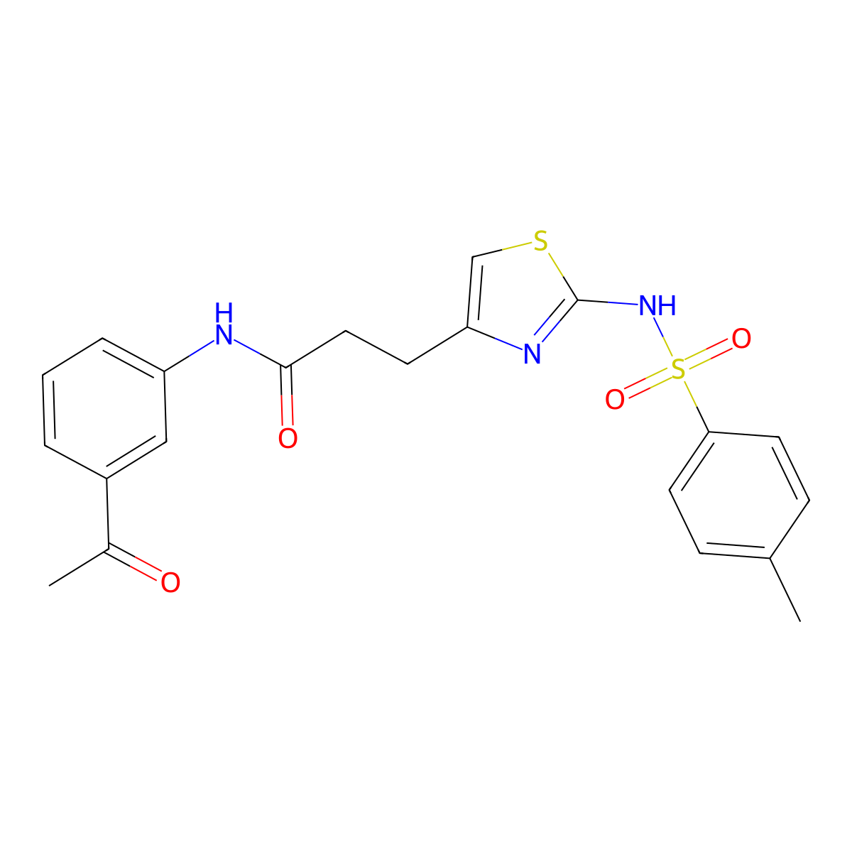 N-(3-acetylphenyl)-3-[2-(4-methylbenzenesulfonamido)-1,3-thiazol-4-yl]propanamide molecular structure, CAS 1040671-30-4