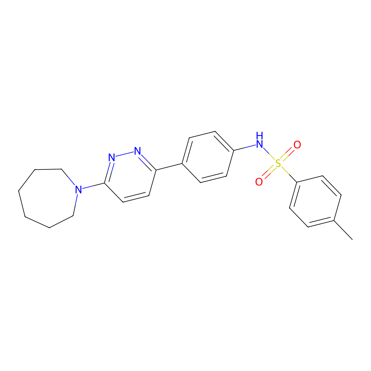 N-(4-(6-(azepan-1-yl)pyridazin-3-yl)phenyl)-4-methylbenzenesulfonamide molecular structure, CAS 1040671-33-7
