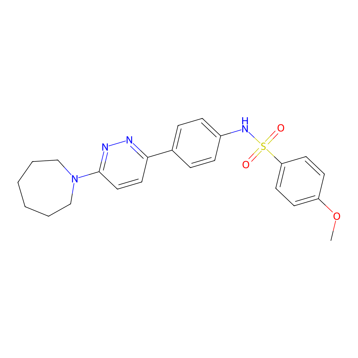 N-{4-[6-(azepan-1-yl)pyridazin-3-yl]phenyl}-4-methoxybenzene-1-sulfonamide molecular structure, CAS 1040671-41-7