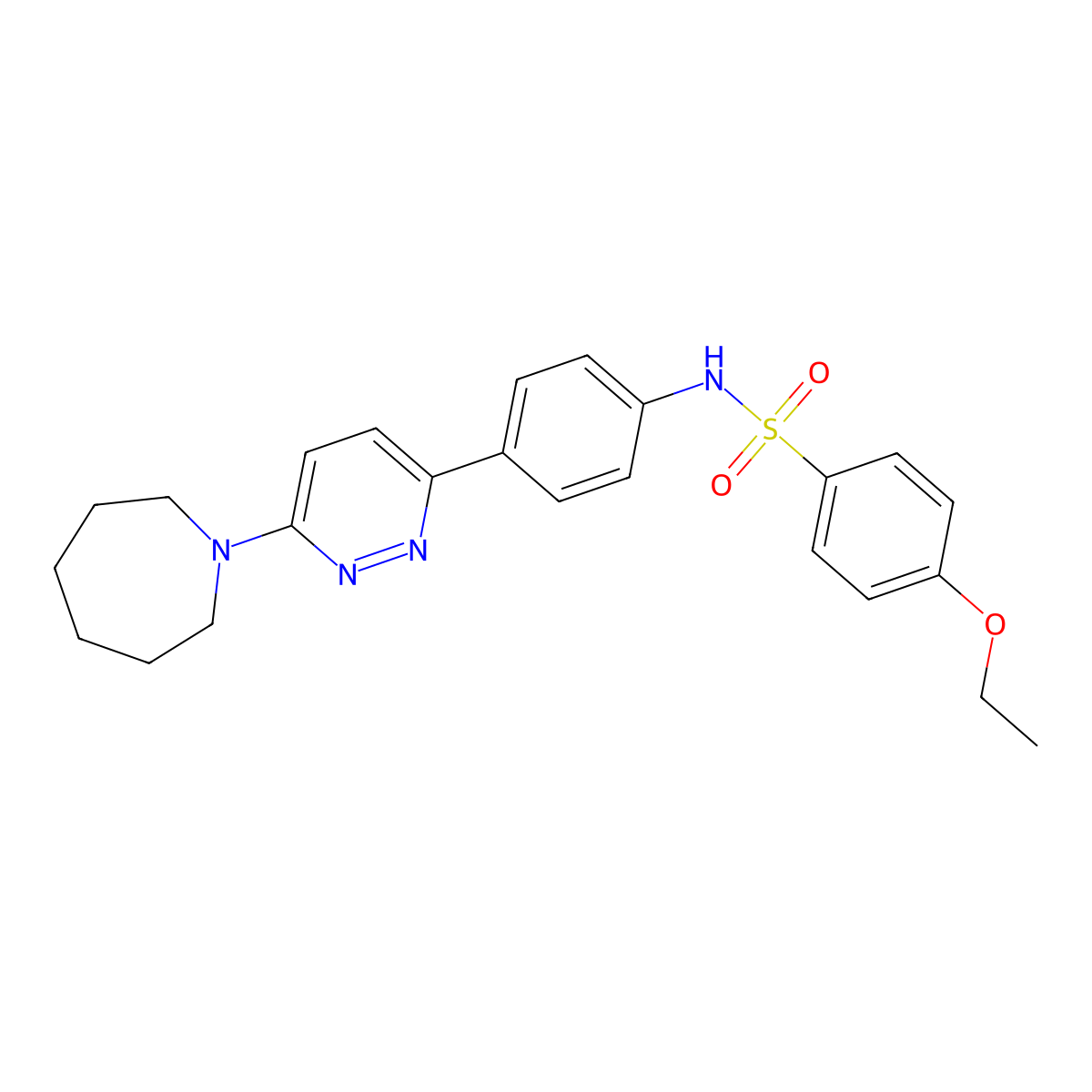 N-(4-(6-(azepan-1-yl)pyridazin-3-yl)phenyl)-4-ethoxybenzenesulfonamide molecular structure, CAS 1040671-56-4