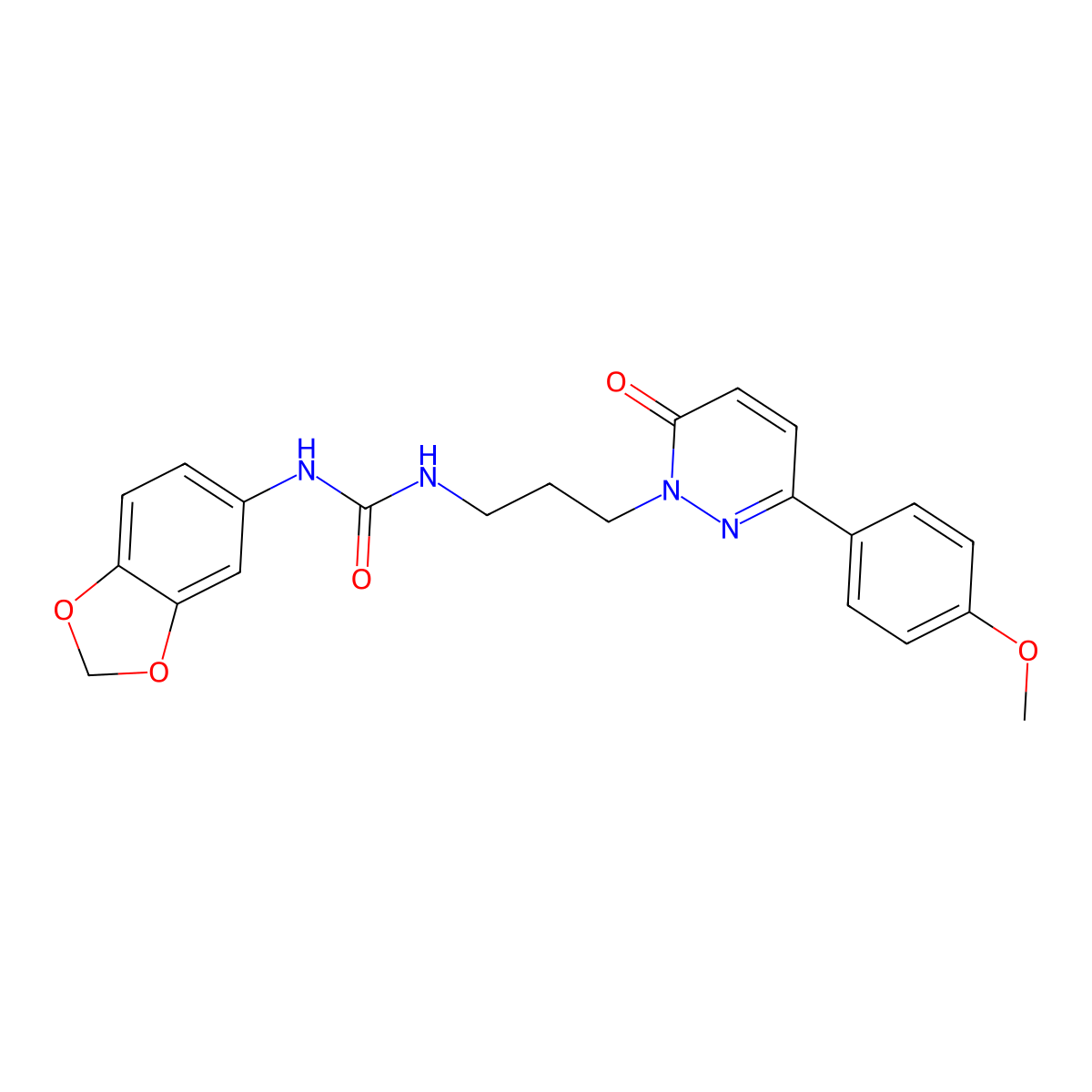 1-(benzo[d][1,3]dioxol-5-yl)-3-(3-(3-(4-methoxyphenyl)-6-oxopyridazin-1(6H)-yl)propyl)urea molecular structure, CAS 1040671-64-4