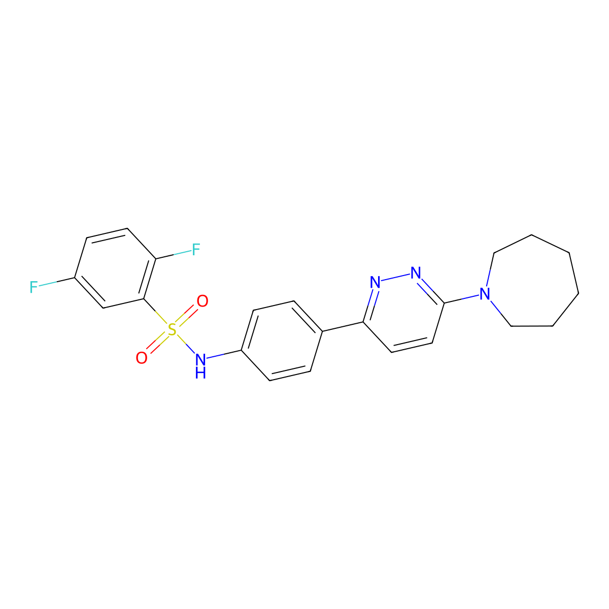 N-[4-(6-azepan-1-ylpyridazin-3-yl)phenyl]-2,5-difluorobenzenesulfonamide molecular structure, CAS 1040671-70-2