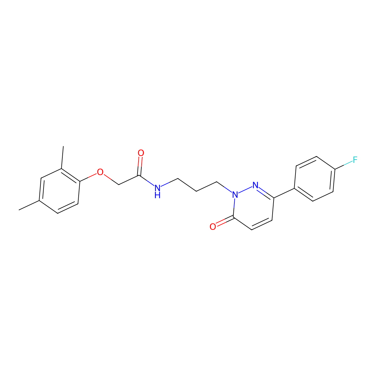 2-(2,4-dimethylphenoxy)-N-(3-(3-(4-fluorophenyl)-6-oxopyridazin-1(6H)-yl)propyl)acetamide molecular structure, CAS 1040672-01-2