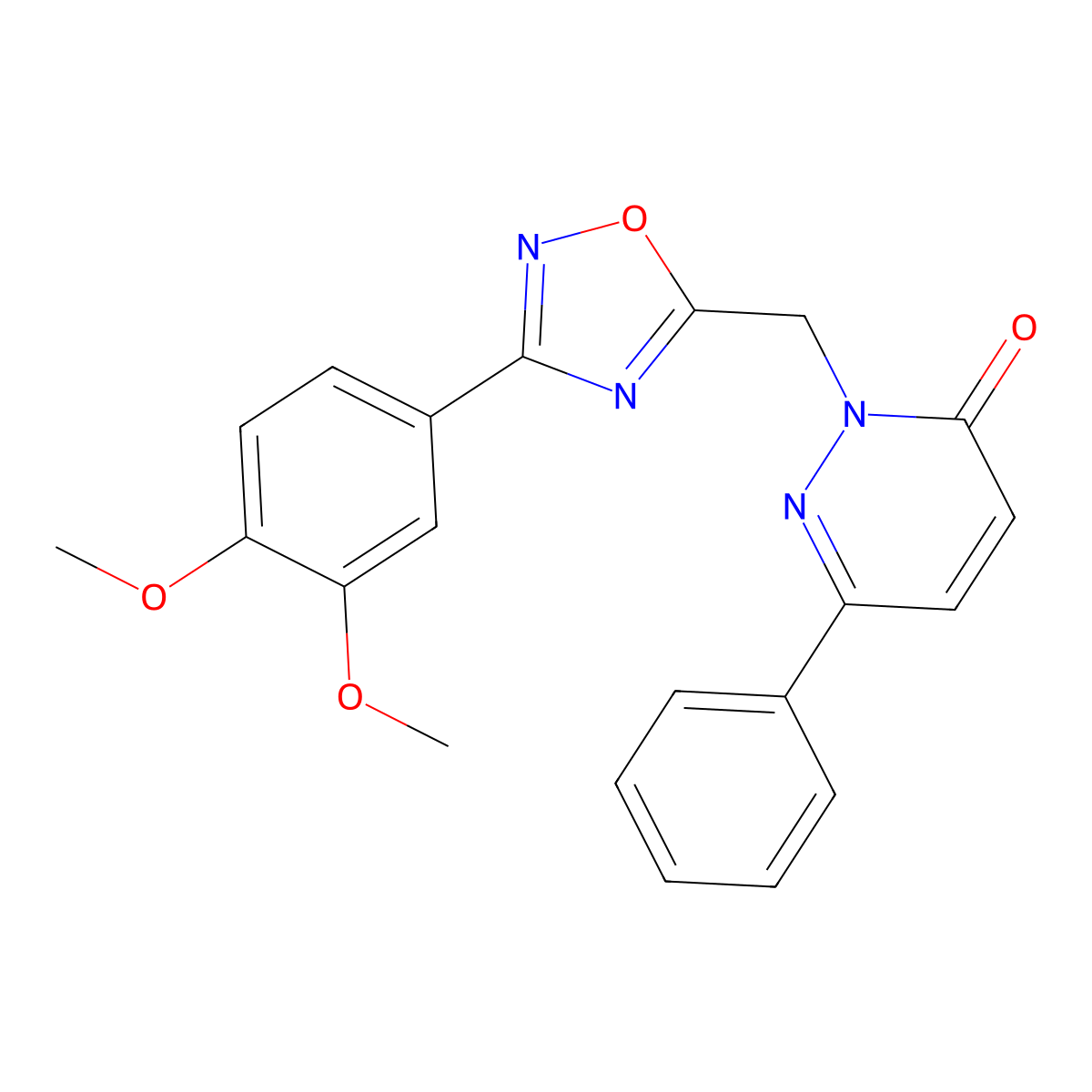 2-((3-(3,4-dimethoxyphenyl)-1,2,4-oxadiazol-5-yl)methyl)-6-phenylpyridazin-3(2H)-one molecular structure, CAS 1040672-10-3