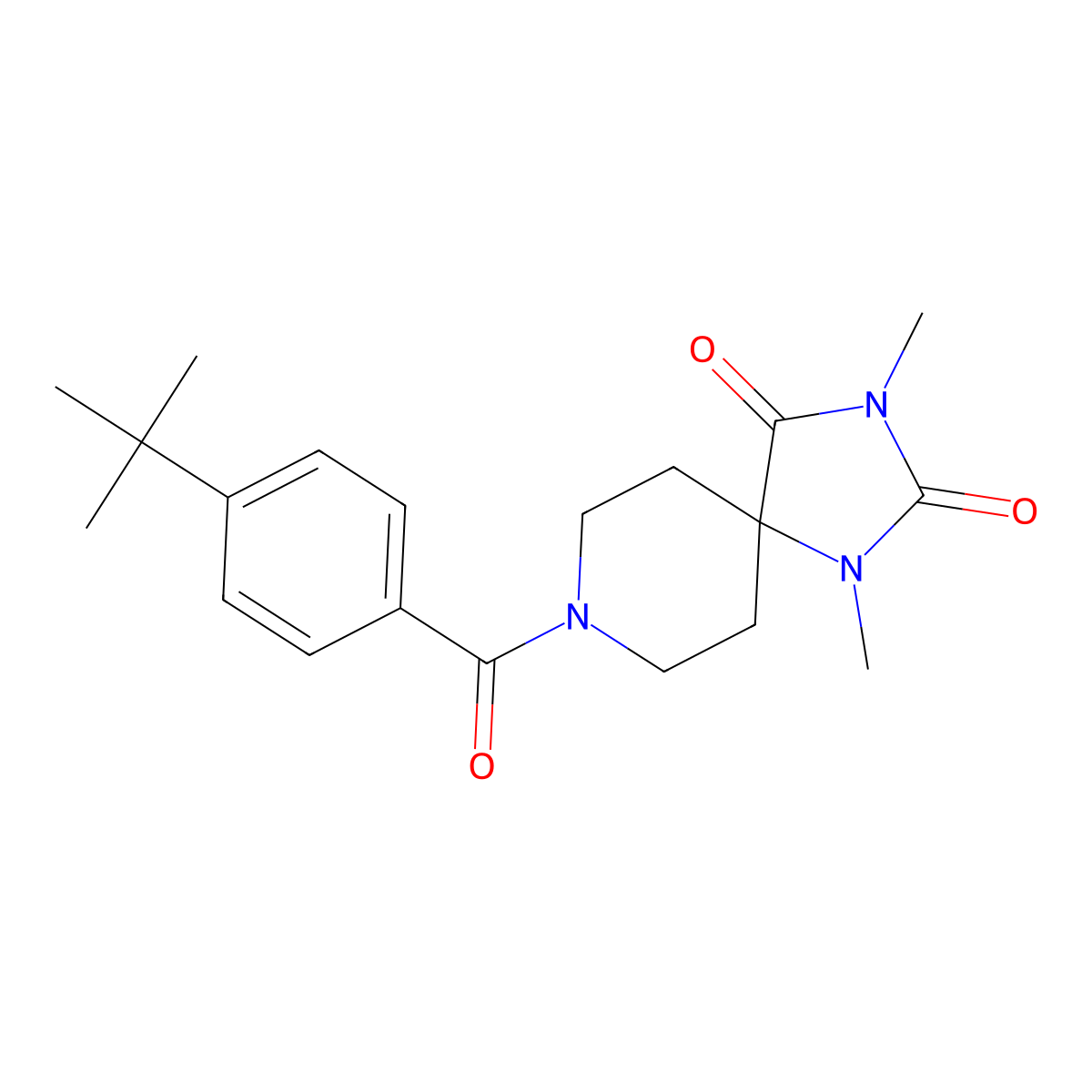 8-(4-Tert-butylbenzoyl)-1,3-dimethyl-1,3,8-triazaspiro[4.5]decane-2,4-dione molecular structure, CAS 1040672-13-6