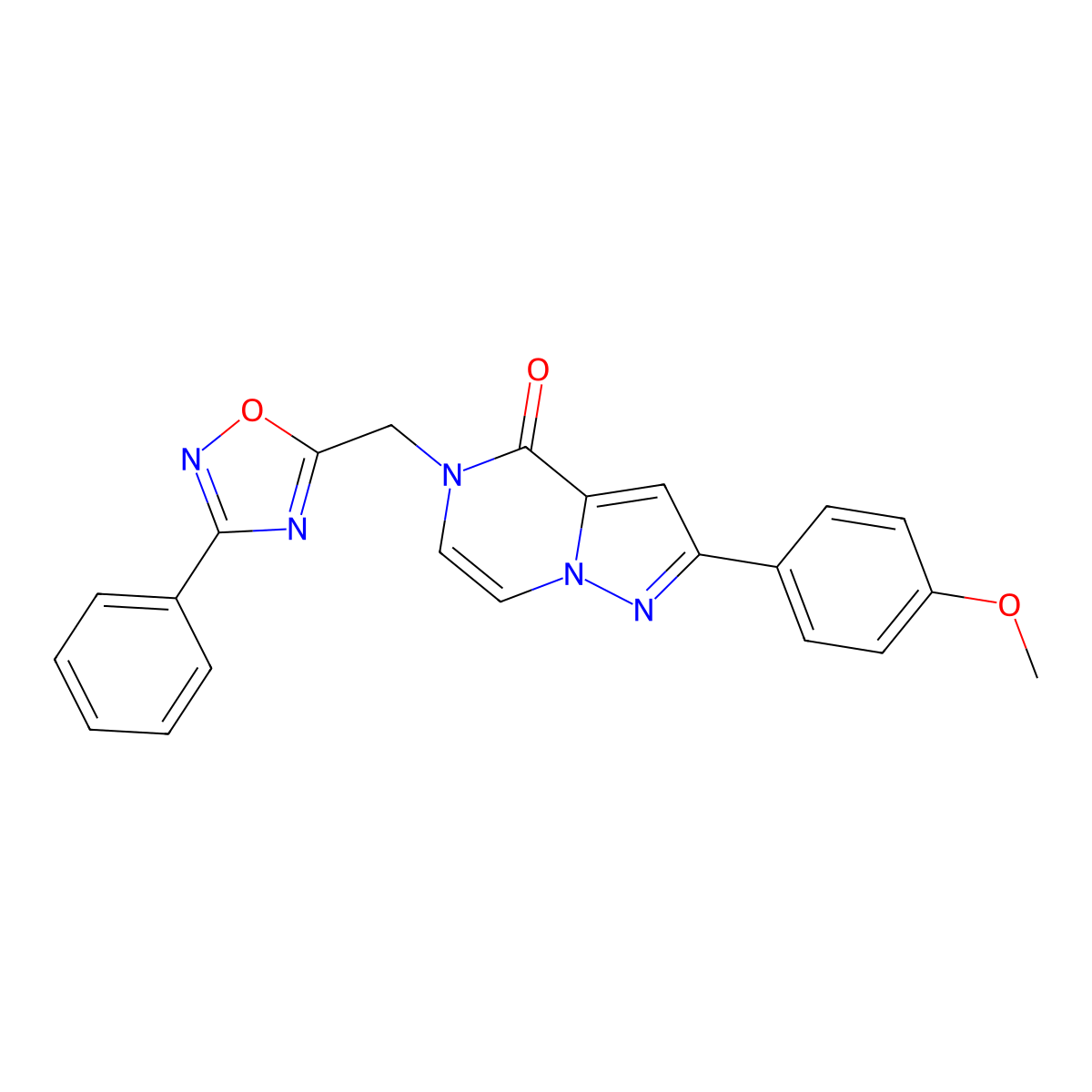 2-(4-methoxyphenyl)-5-[(3-phenyl-1,2,4-oxadiazol-5-yl)methyl]-4H,5H-pyrazolo[1,5-a]pyrazin-4-one molecular structure, CAS 1040672-15-8