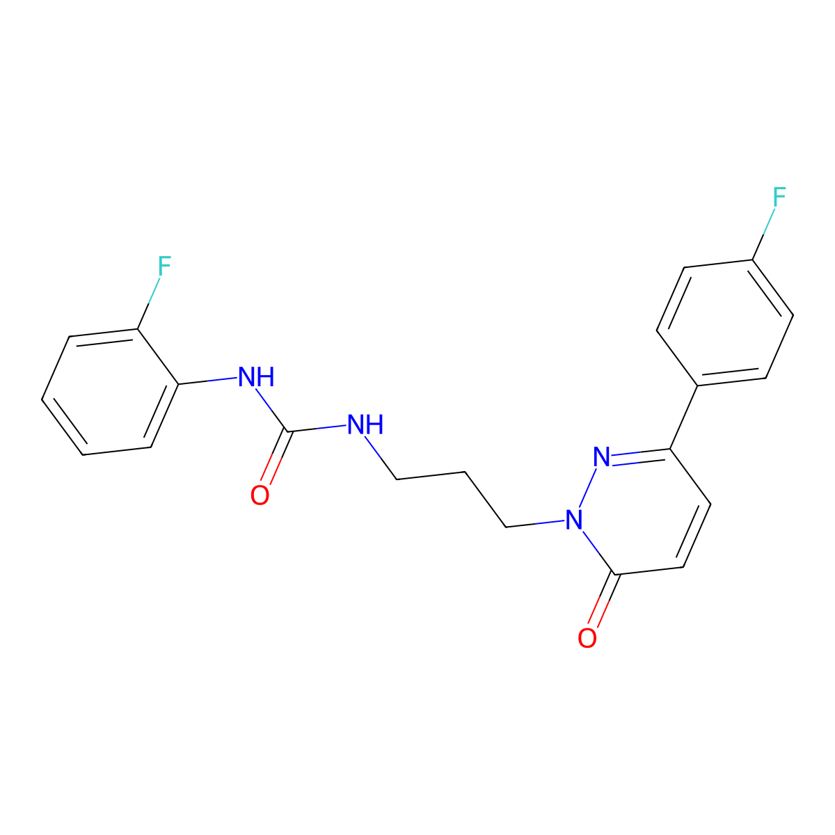 1-(2-fluorophenyl)-3-(3-(3-(4-fluorophenyl)-6-oxopyridazin-1(6H)-yl)propyl)urea molecular structure, CAS 1040672-17-0