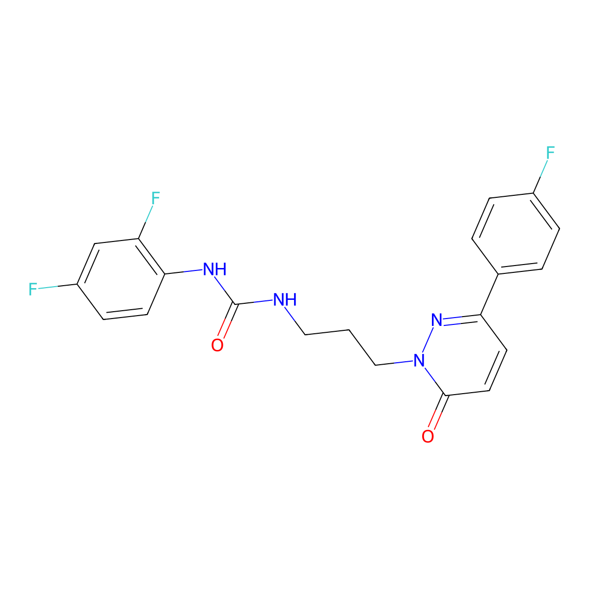 1-(2,4-Difluorophenyl)-3-{3-[3-(4-fluorophenyl)-6-oxo-1,6-dihydropyridazin-1-yl]propyl}urea molecular structure, CAS 1040672-25-0