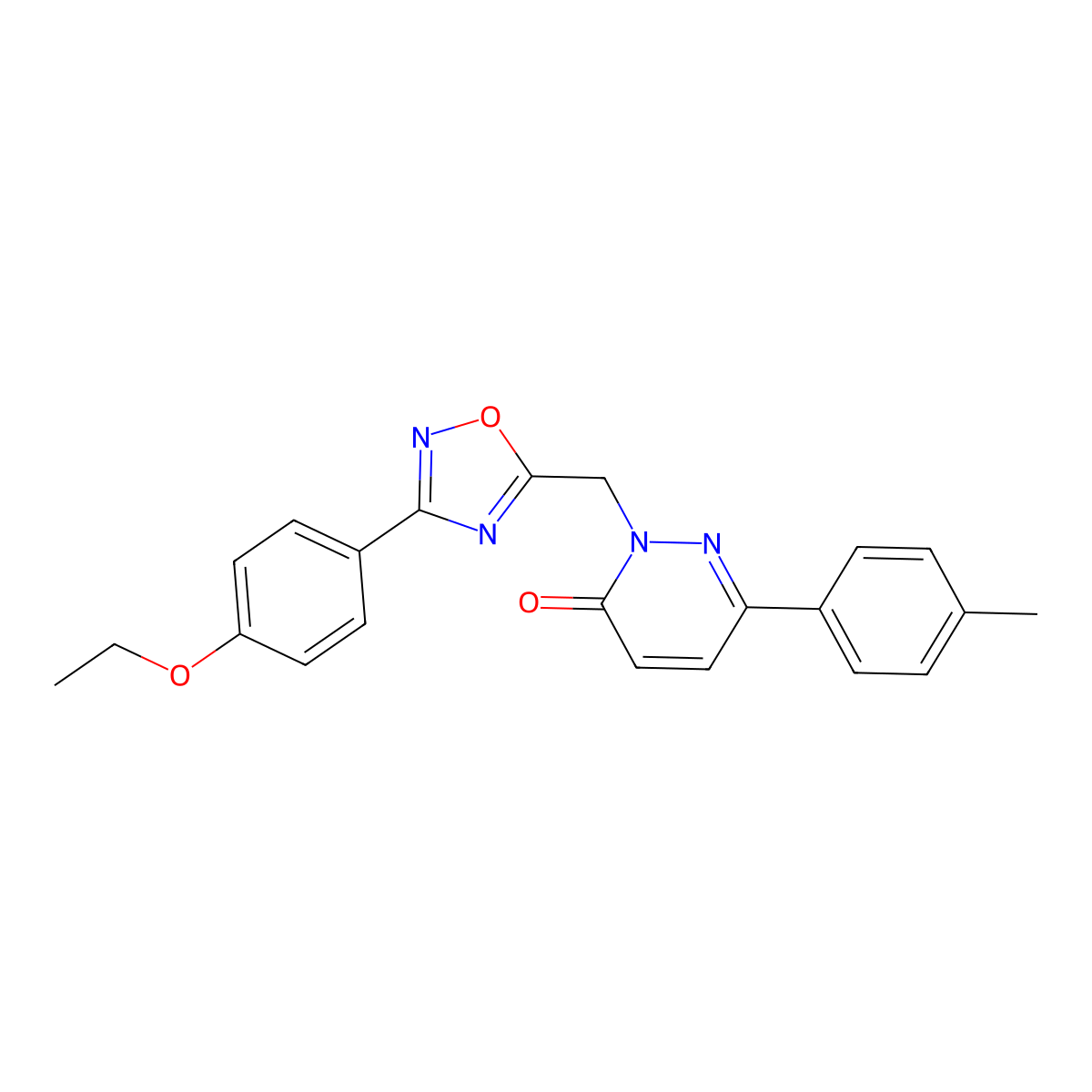 2-((3-(4-ethoxyphenyl)-1,2,4-oxadiazol-5-yl)methyl)-6-(p-tolyl)pyridazin-3(2H)-one molecular structure, CAS 1040672-26-1