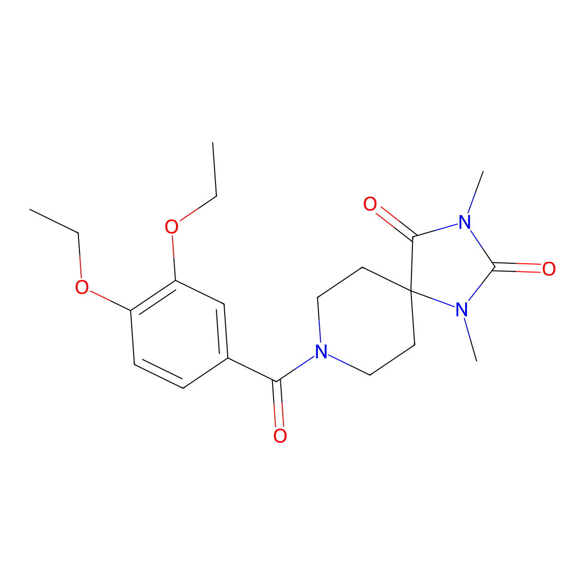 8-(3,4-Diethoxybenzoyl)-1,3-dimethyl-1,3,8-triazaspiro[4.5]decane-2,4-dione molecular structure, CAS 1040672-29-4