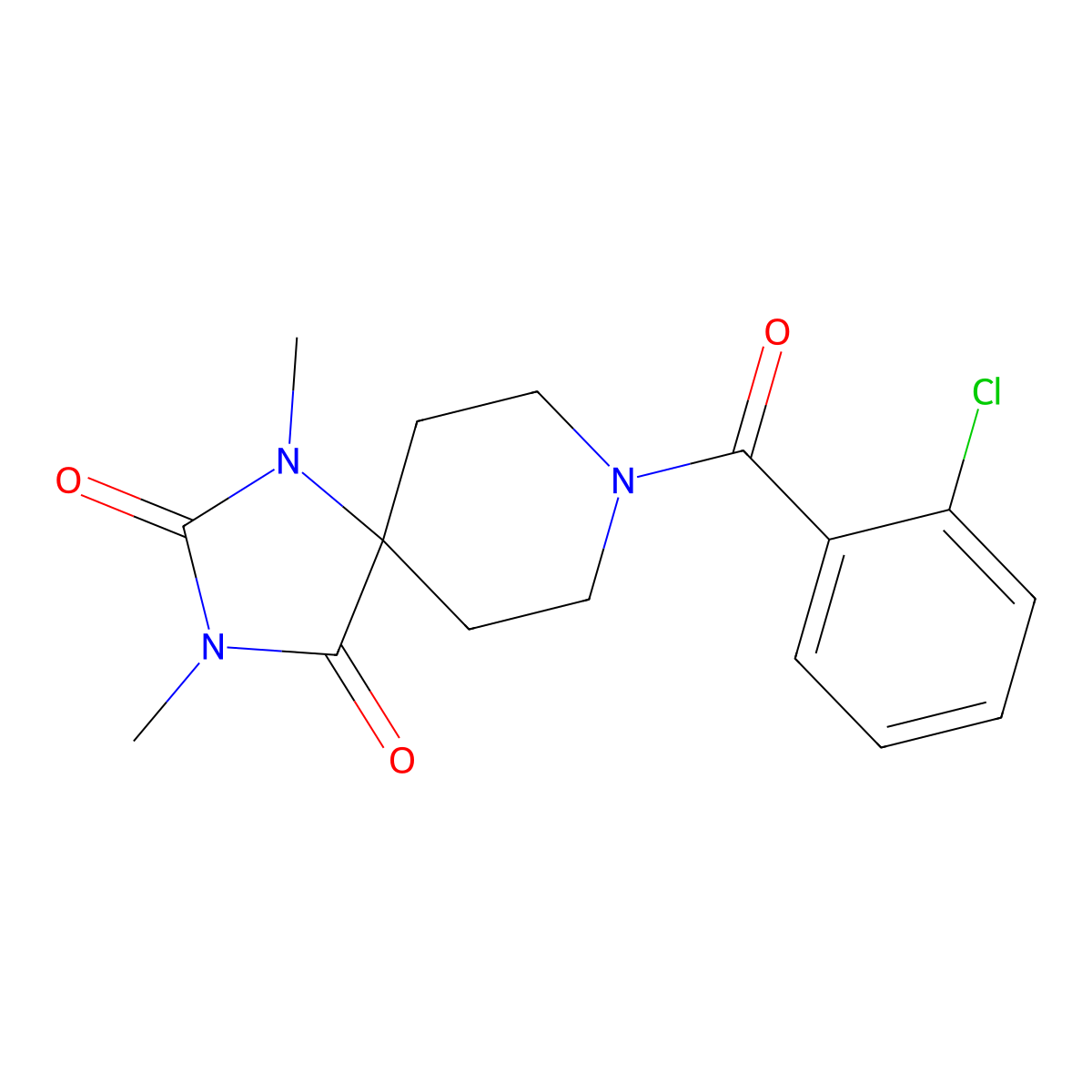 8-(2-Chlorobenzoyl)-1,3-dimethyl-1,3,8-triazaspiro[4.5]decane-2,4-dione molecular structure, CAS 1040672-37-4