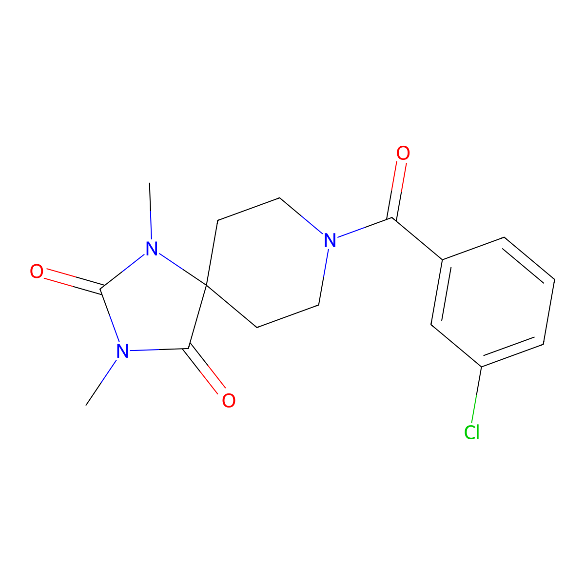 8-(3-Chlorobenzoyl)-1,3-dimethyl-1,3,8-triazaspiro[4.5]decane-2,4-dione molecular structure, CAS 1040672-45-4