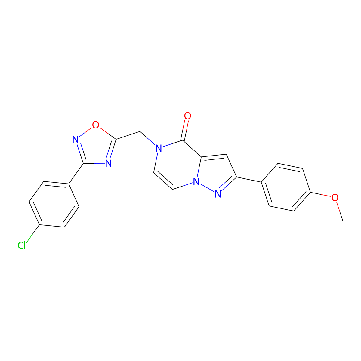 5-{[3-(4-chlorophenyl)-1,2,4-oxadiazol-5-yl]methyl}-2-(4-methoxyphenyl)-4H,5H-pyrazolo[1,5-a]pyrazin-4-one molecular structure, CAS 1040672-47-6