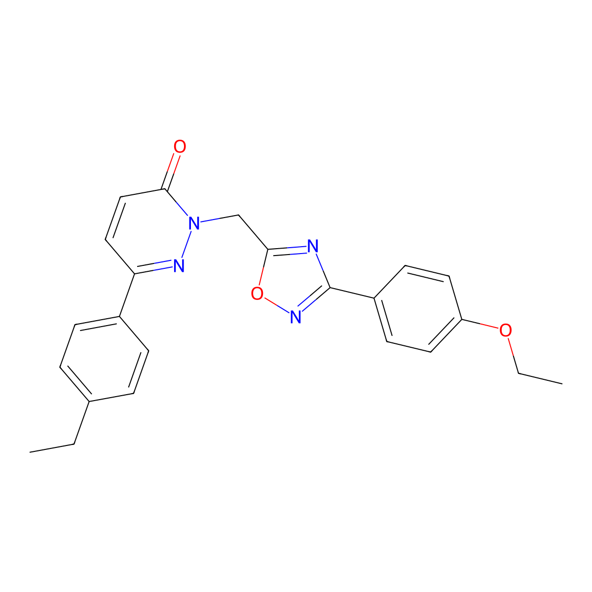2-((3-(4-ethoxyphenyl)-1,2,4-oxadiazol-5-yl)methyl)-6-(4-ethylphenyl)pyridazin-3(2H)-one molecular structure, CAS 1040672-50-1