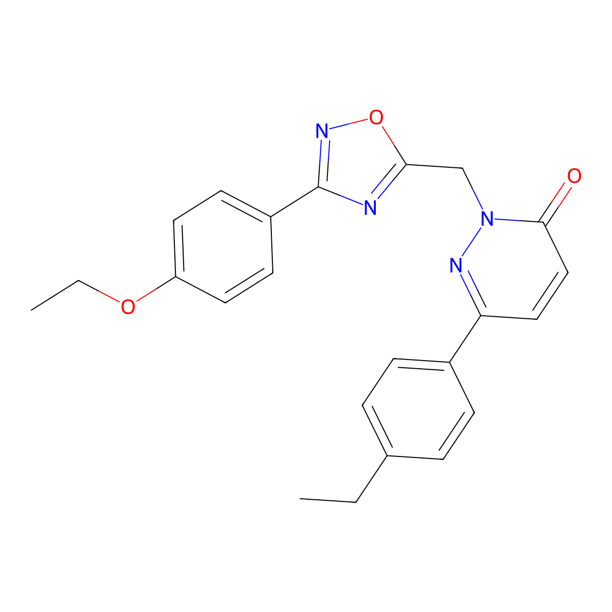 2-((3-(4-ethoxyphenyl)-1,2,4-oxadiazol-5-yl)methyl)-6-(4-ethylphenyl)pyridazin-3(2H)-one molecular structure, CAS 1040672-50-1