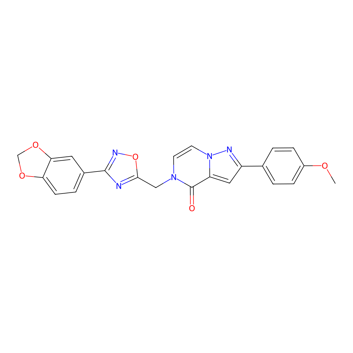 5-{[3-(2H-1,3-benzodioxol-5-yl)-1,2,4-oxadiazol-5-yl]methyl}-2-(4-methoxyphenyl)-4H,5H-pyrazolo[1,5-a]pyrazin-4-one molecular structure, CAS 1040672-55-6
