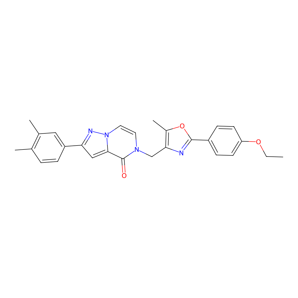 2-(3,4-dimethylphenyl)-5-{[2-(4-ethoxyphenyl)-5-methyl-1,3-oxazol-4-yl]methyl}-4H,5H-pyrazolo[1,5-a]pyrazin-4-one molecular structure, CAS 1040672-59-0