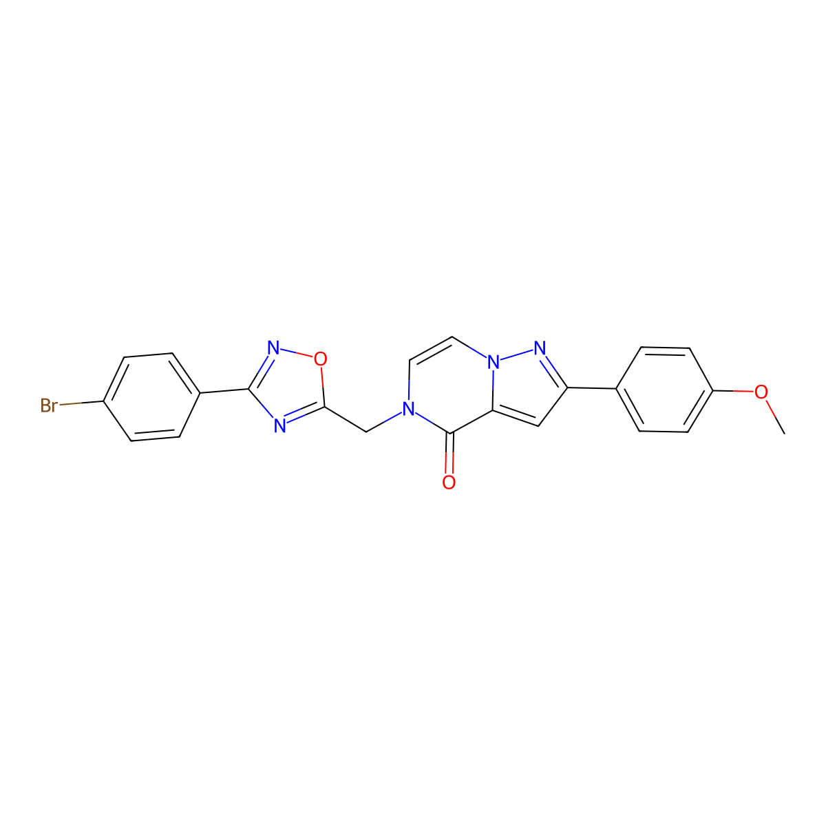 5-{[3-(4-bromophenyl)-1,2,4-oxadiazol-5-yl]methyl}-2-(4-methoxyphenyl)-4H,5H-pyrazolo[1,5-a]pyrazin-4-one molecular structure, CAS 1040672-63-6