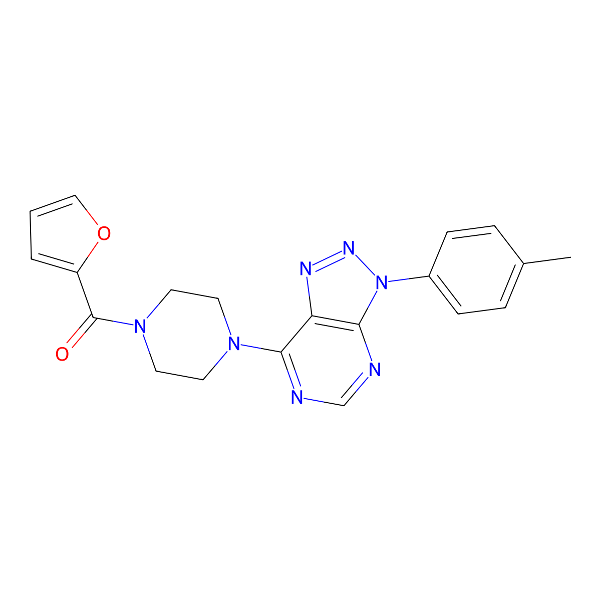 1-(furan-2-carbonyl)-4-[3-(4-methylphenyl)-3H-[1,2,3]triazolo[4,5-d]pyrimidin-7-yl]piperazine molecular structure, CAS 1040672-64-7