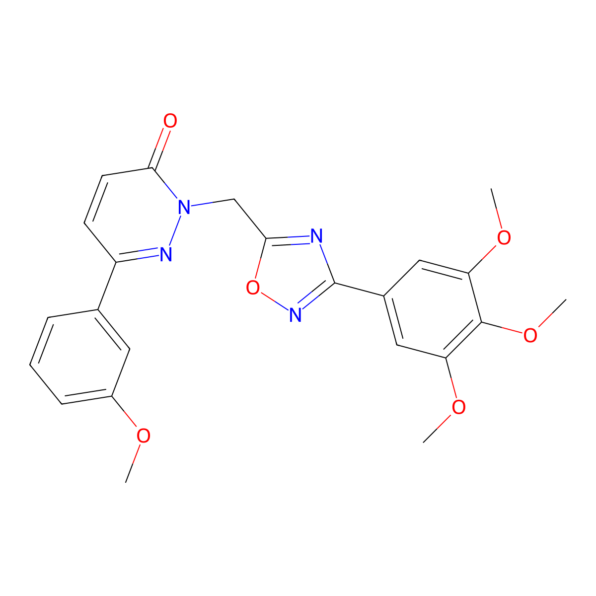6-(3-Methoxyphenyl)-2-{[3-(3,4,5-trimethoxyphenyl)-1,2,4-oxadiazol-5-yl]methyl}-2,3-dihydropyridazin-3-one molecular structure, CAS 1040672-66-9