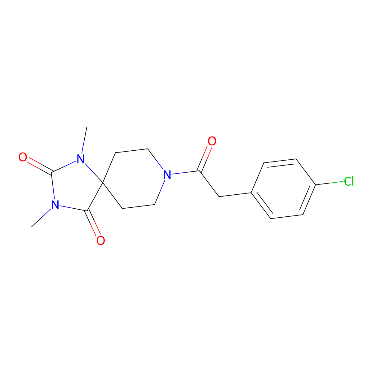 8-[2-(4-Chlorophenyl)acetyl]-1,3-dimethyl-1,3,8-triazaspiro[4.5]decane-2,4-dione molecular structure, CAS 1040672-75-0