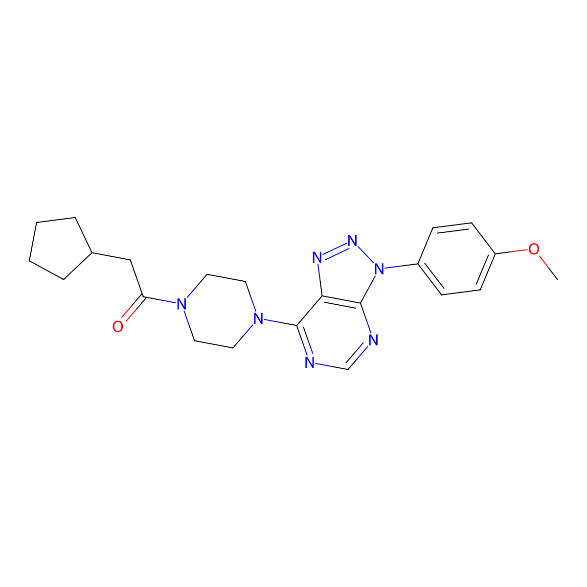 2-cyclopentyl-1-{4-[3-(4-methoxyphenyl)-3H-[1,2,3]triazolo[4,5-d]pyrimidin-7-yl]piperazin-1-yl}ethan-1-one molecular structure, CAS 1040672-78-3