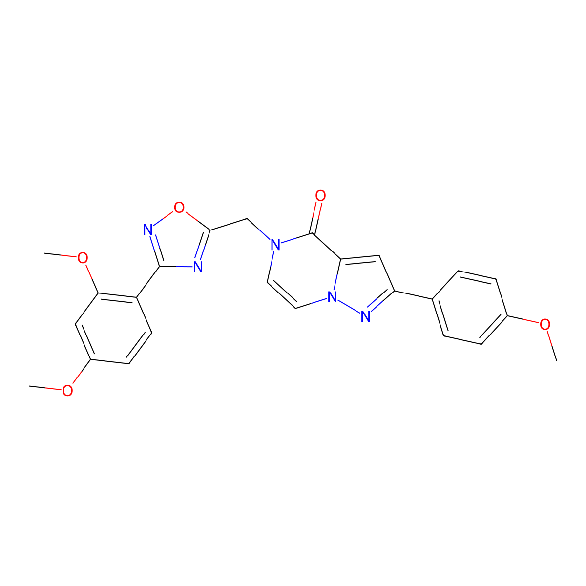5-{[3-(2,4-dimethoxyphenyl)-1,2,4-oxadiazol-5-yl]methyl}-2-(4-methoxyphenyl)-4H,5H-pyrazolo[1,5-a]pyrazin-4-one molecular structure, CAS 1040672-84-1