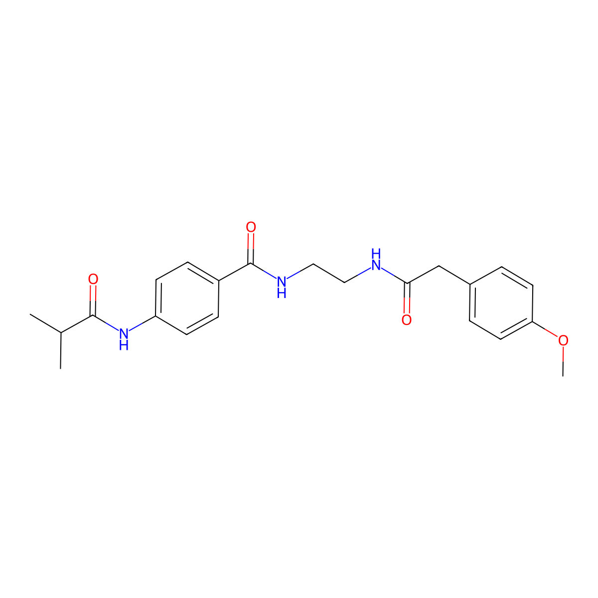 N-[4-({2-[2-(4-methoxyphenyl)acetamido]ethyl}carbamoyl)phenyl]-2-methylpropanamide molecular structure, CAS 1040672-86-3