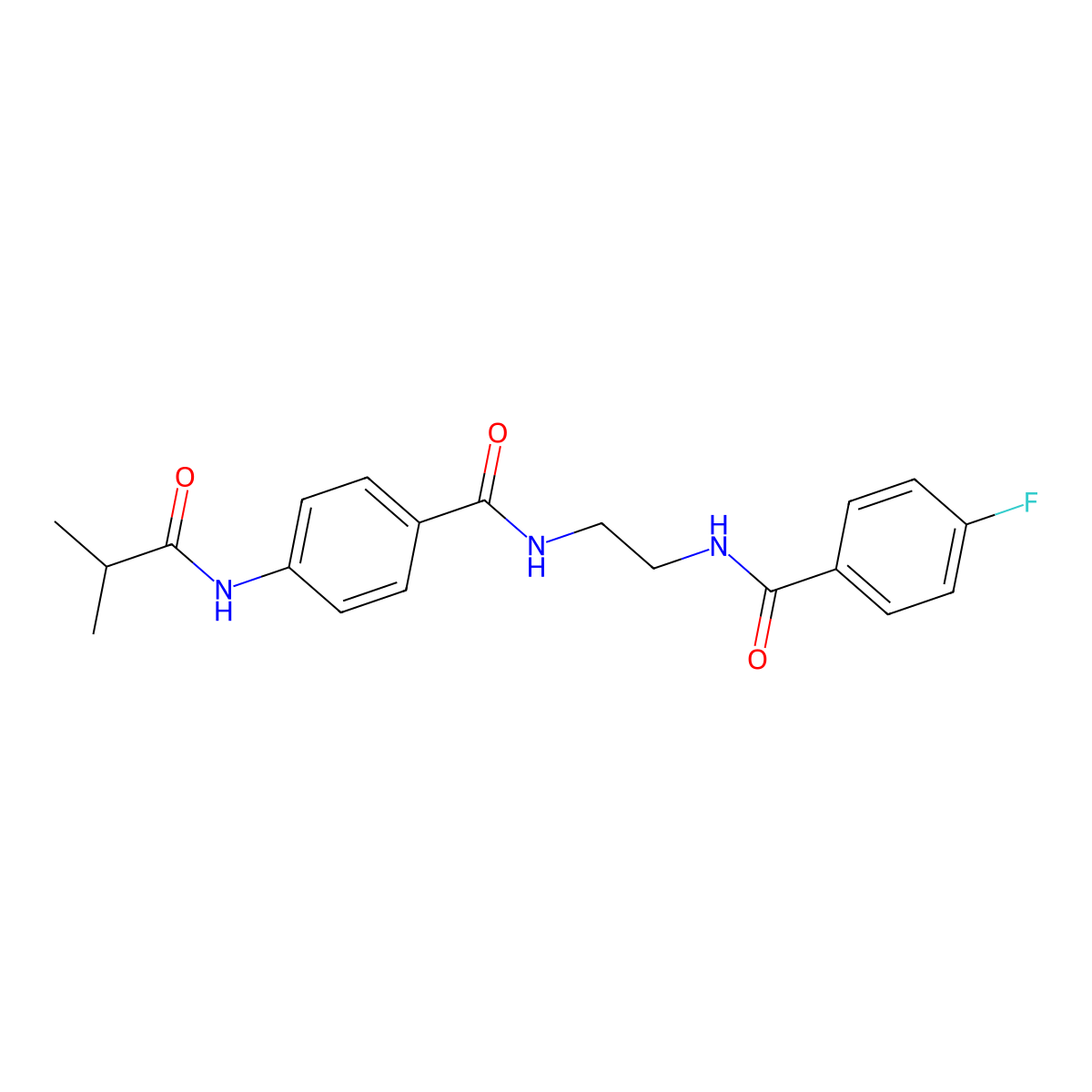 4-fluoro-N-(2-{[4-(2-methylpropanamido)phenyl]formamido}ethyl)benzamide molecular structure, CAS 1040672-93-2