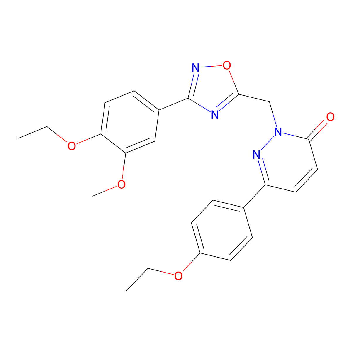 2-((3-(4-ethoxy-3-methoxyphenyl)-1,2,4-oxadiazol-5-yl)methyl)-6-(4-ethoxyphenyl)pyridazin-3(2H)-one molecular structure, CAS 1040672-94-3