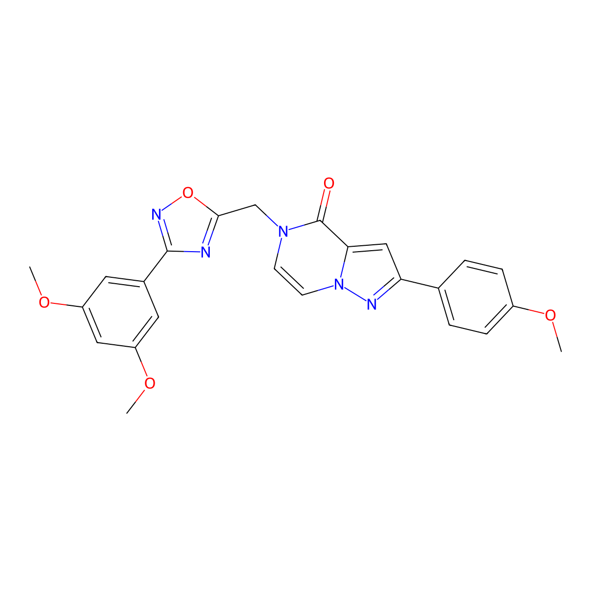 5-{[3-(3,5-dimethoxyphenyl)-1,2,4-oxadiazol-5-yl]methyl}-2-(4-methoxyphenyl)-4H,5H-pyrazolo[1,5-a]pyrazin-4-one molecular structure, CAS 1040672-98-7