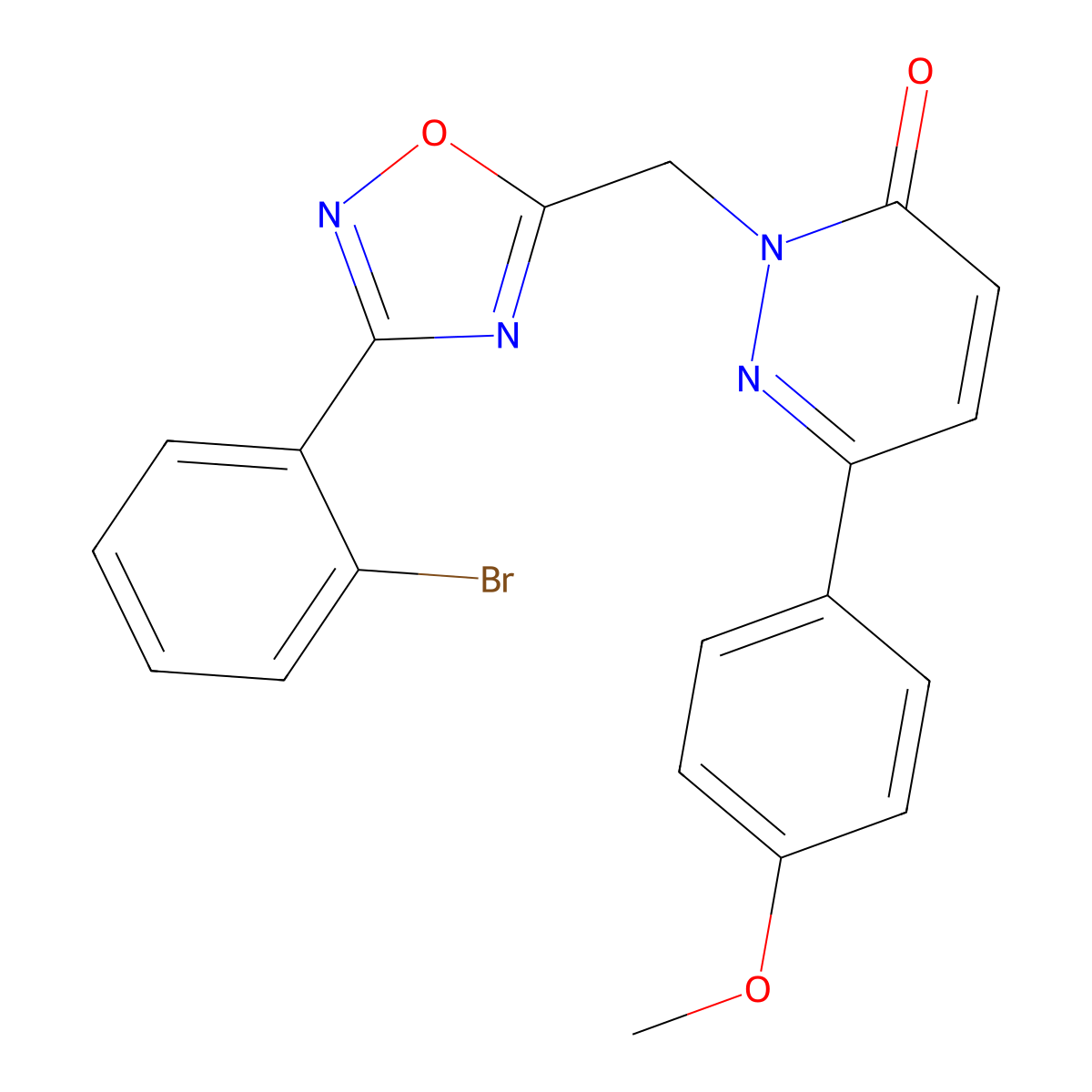 2-{[3-(2-Bromophenyl)-1,2,4-oxadiazol-5-yl]methyl}-6-(4-methoxyphenyl)-2,3-dihydropyridazin-3-one molecular structure, CAS 1040673-01-5