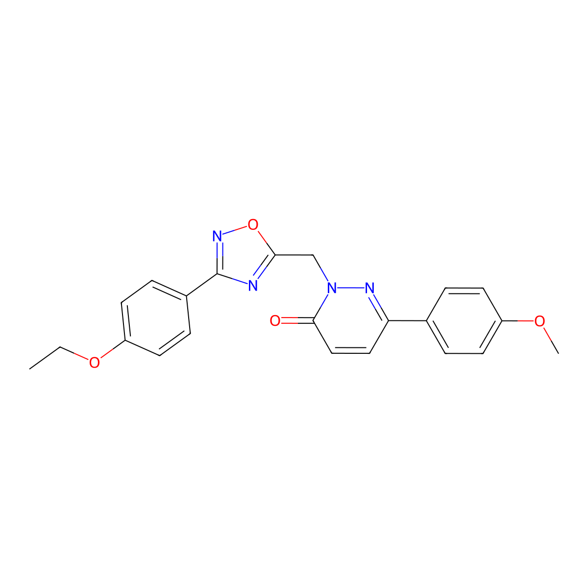 2-((3-(4-ethoxyphenyl)-1,2,4-oxadiazol-5-yl)methyl)-6-(4-methoxyphenyl)pyridazin-3(2H)-one molecular structure, CAS 1040673-09-3