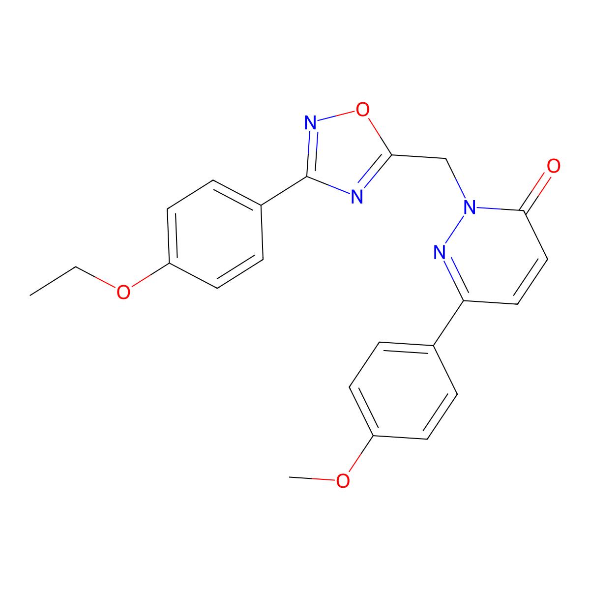 2-((3-(4-ethoxyphenyl)-1,2,4-oxadiazol-5-yl)methyl)-6-(4-methoxyphenyl)pyridazin-3(2H)-one molecular structure, CAS 1040673-09-3