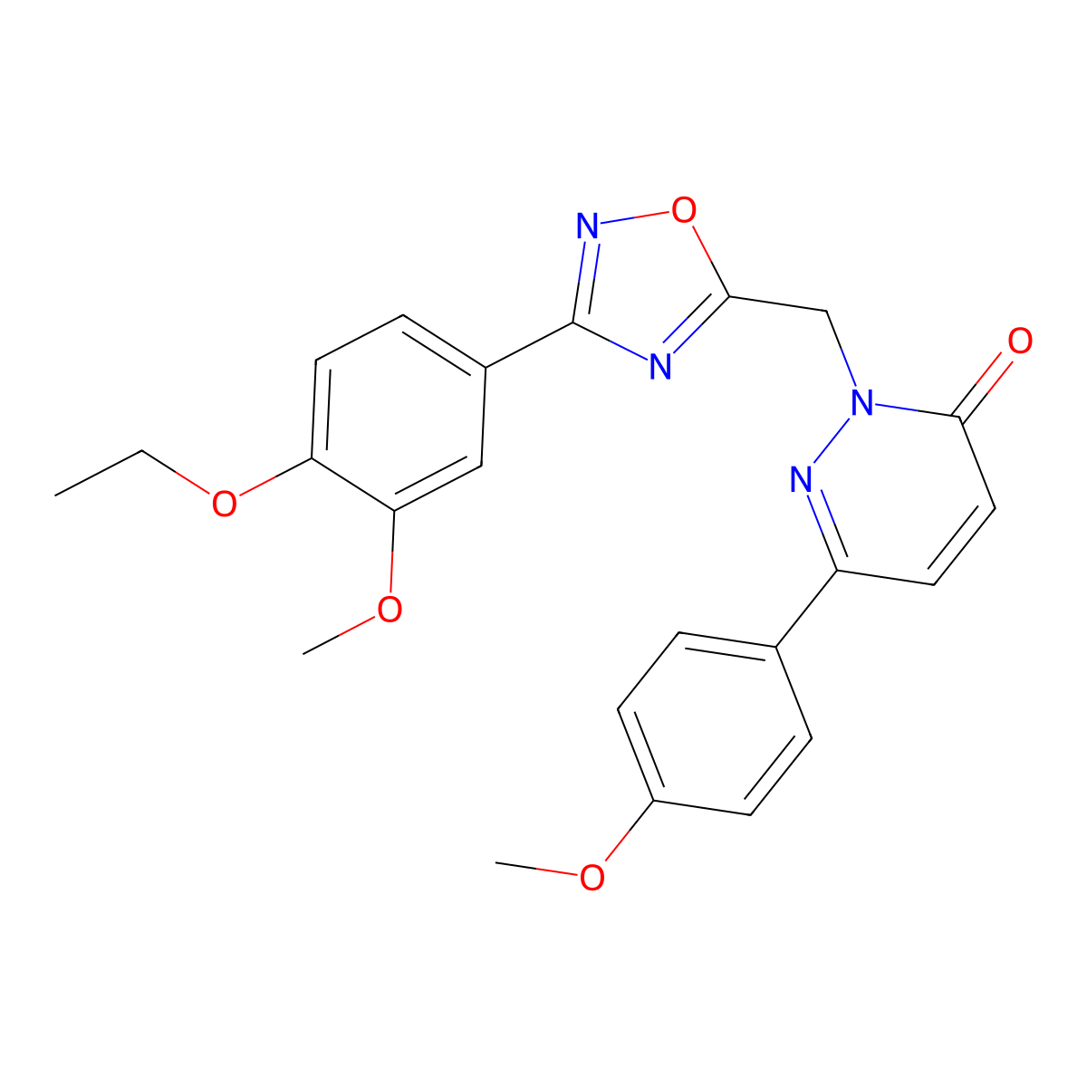 2-((3-(4-ethoxy-3-methoxyphenyl)-1,2,4-oxadiazol-5-yl)methyl)-6-(4-methoxyphenyl)pyridazin-3(2H)-one molecular structure, CAS 1040673-17-3